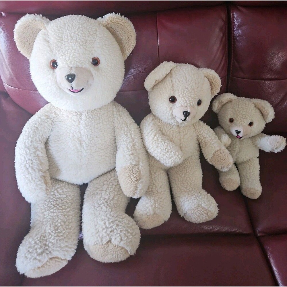 Vintage Snuggle Fabric Softner Plush Bear Toy Russ 22” & 15" & 11" Set Of 3